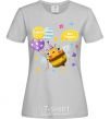 Women's T-shirt Bee happy grey фото