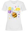 Женская футболка Bee happy Белый фото