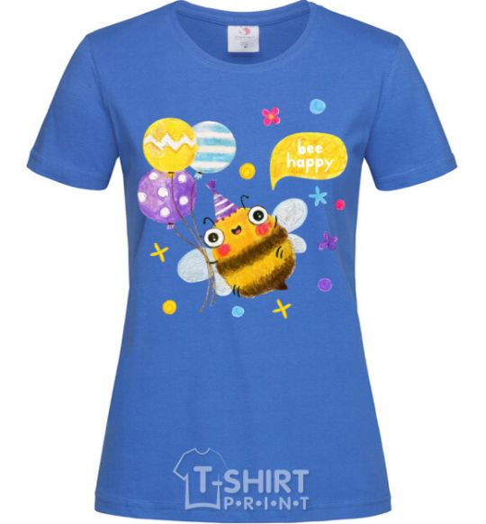 Women's T-shirt Bee happy royal-blue фото