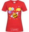 Women's T-shirt Bee happy red фото