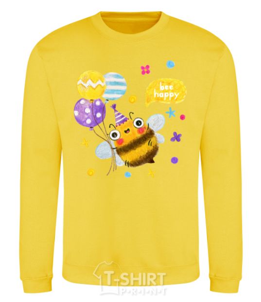 Sweatshirt Bee happy yellow фото