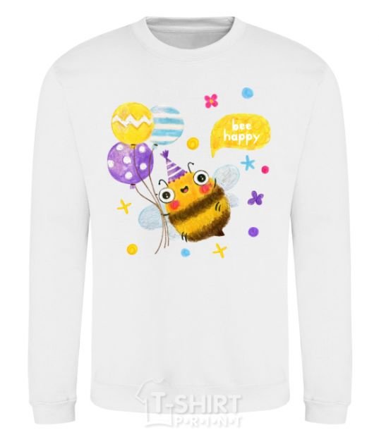 Sweatshirt Bee happy White фото