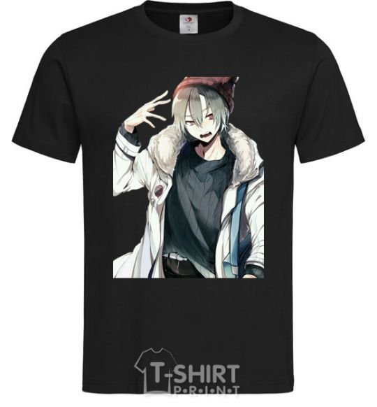 Men's T-Shirt Anime boy black фото