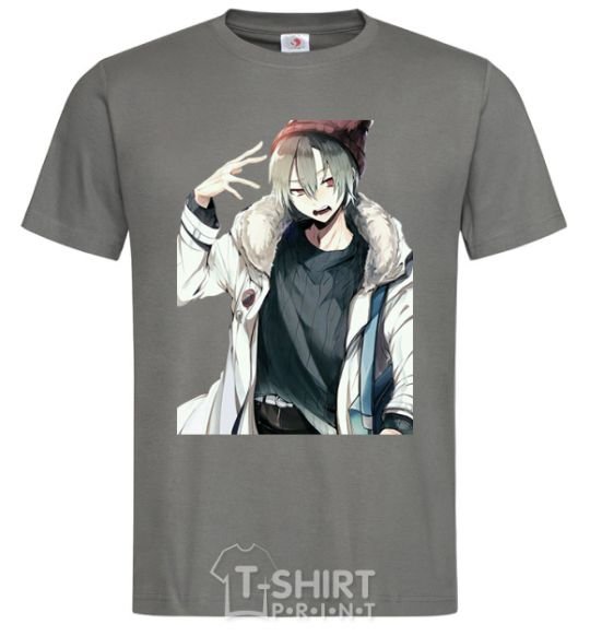 Men's T-Shirt Anime boy dark-grey фото
