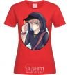 Women's T-shirt Boy with bubble gum red фото