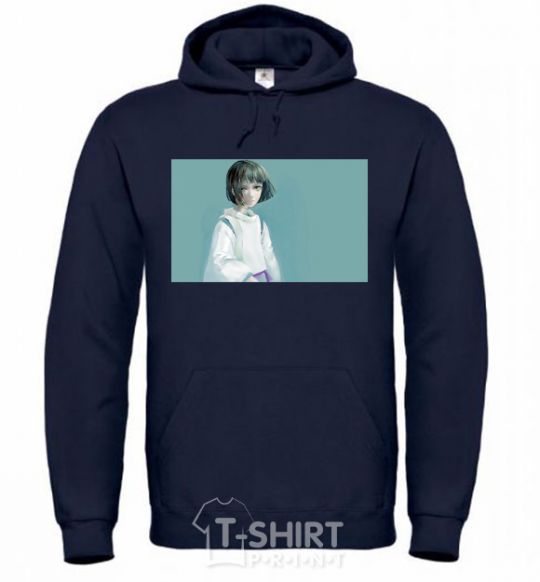 Men`s hoodie Spirited away anime characters navy-blue фото