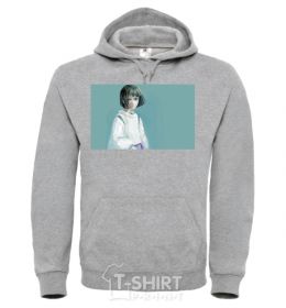 Men`s hoodie Spirited away anime characters sport-grey фото