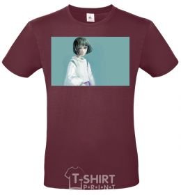 Men's T-Shirt Spirited away anime characters burgundy фото