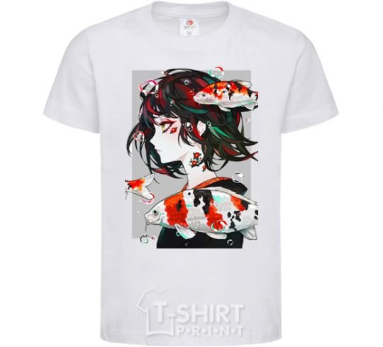 Kids T-shirt Anime fish and girl White фото