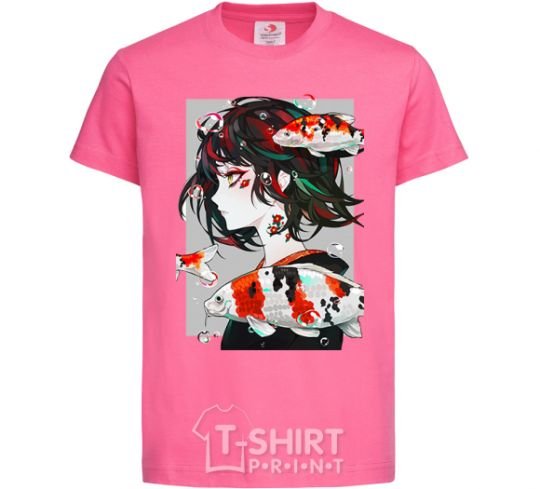 Kids T-shirt Anime fish and girl heliconia фото