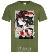 Men's T-Shirt Anime fish and girl millennial-khaki фото