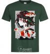 Men's T-Shirt Anime fish and girl bottle-green фото