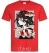 Men's T-Shirt Anime fish and girl red фото
