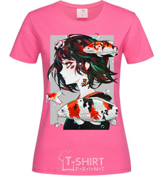 Women's T-shirt Anime fish and girl heliconia фото