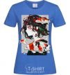 Women's T-shirt Anime fish and girl royal-blue фото