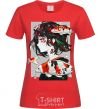 Women's T-shirt Anime fish and girl red фото