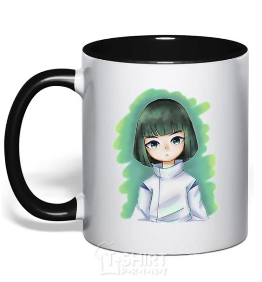 Mug with a colored handle Haku black фото