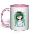 Mug with a colored handle Haku light-pink фото