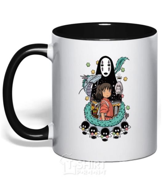 Mug with a colored handle Gone with the ghosts black фото