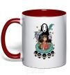 Mug with a colored handle Gone with the ghosts red фото