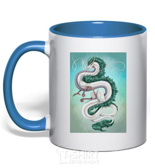 Mug with a colored handle Haku the dragon royal-blue фото