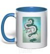 Mug with a colored handle Haku the dragon royal-blue фото