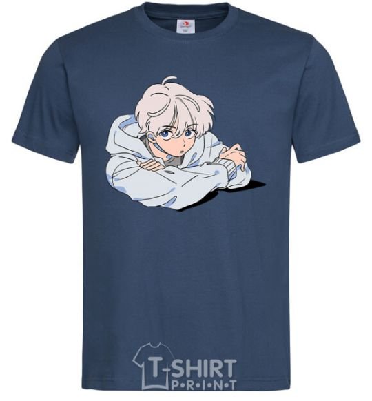 Men's T-Shirt Anime art boy navy-blue фото