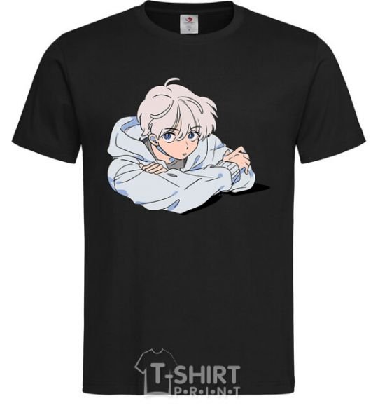 Men's T-Shirt Anime art boy black фото