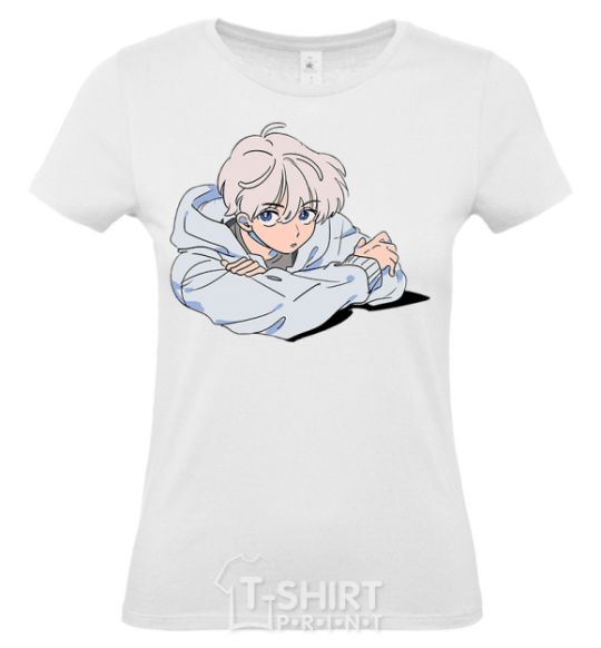 Women's T-shirt Anime art boy White фото