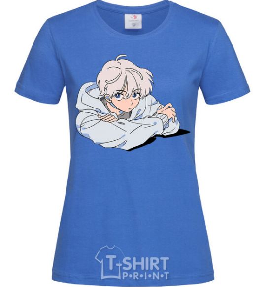 Women's T-shirt Anime art boy royal-blue фото