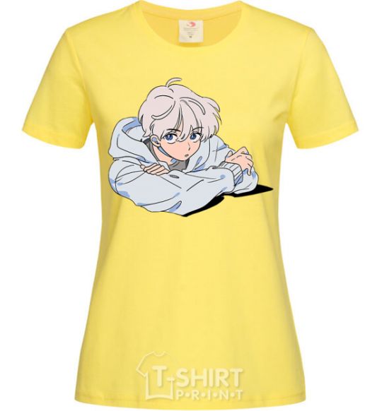 Women's T-shirt Anime art boy cornsilk фото