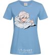 Women's T-shirt Anime art boy sky-blue фото