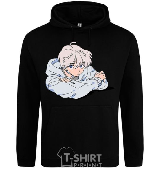 Men`s hoodie Anime art boy black фото