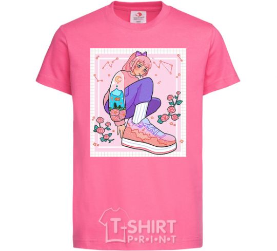 Kids T-shirt Anime girl art heliconia фото