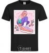 Men's T-Shirt Anime girl art black фото