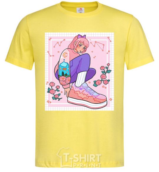 Men's T-Shirt Anime girl art cornsilk фото