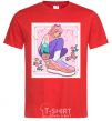 Men's T-Shirt Anime girl art red фото