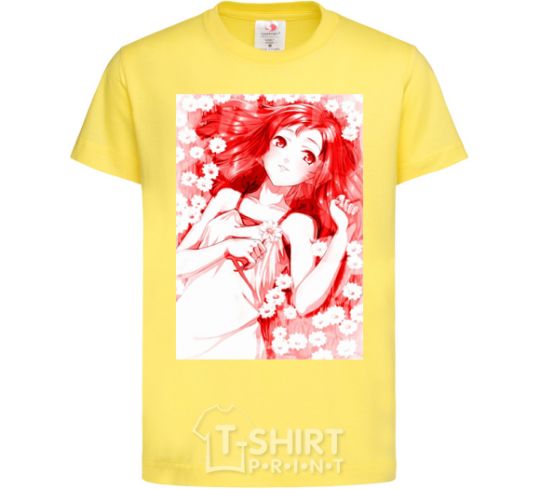 Kids T-shirt Girl anime art red cornsilk фото
