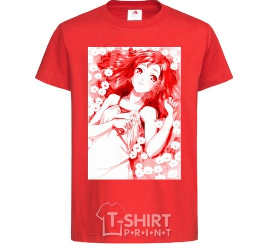 Kids T-shirt Girl anime art red red фото