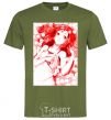 Men's T-Shirt Girl anime art red millennial-khaki фото