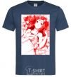 Men's T-Shirt Girl anime art red navy-blue фото