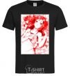 Men's T-Shirt Girl anime art red black фото