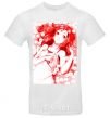 Men's T-Shirt Girl anime art red White фото