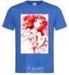 Men's T-Shirt Girl anime art red royal-blue фото