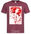 Men's T-Shirt Girl anime art red burgundy фото