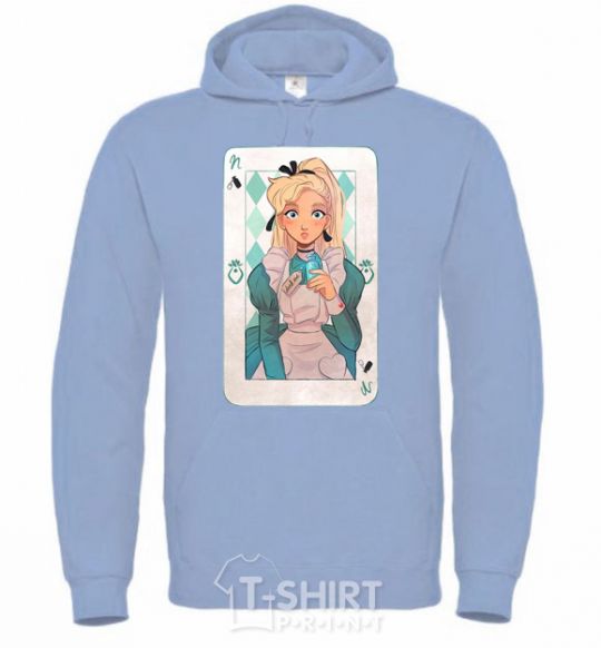 Men`s hoodie Sleeping Beauty anime sky-blue фото