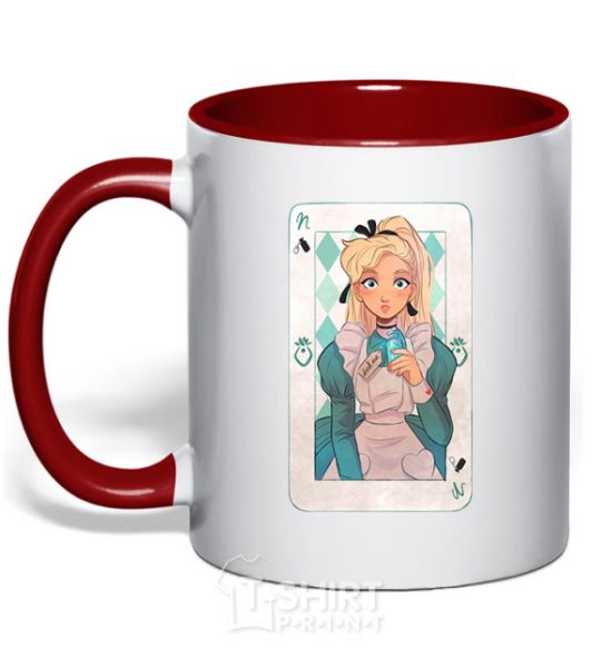 Mug with a colored handle Sleeping Beauty anime red фото