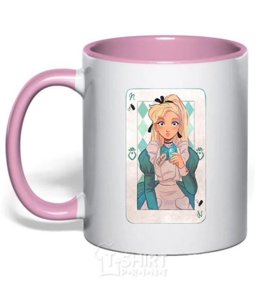 Mug with a colored handle Sleeping Beauty anime light-pink фото