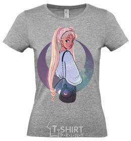 Women's T-shirt Anime fish and girl royal-blue фото