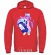Men`s hoodie Girl's anime back bright-red фото